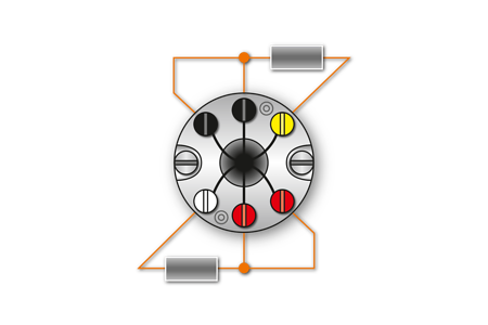 Fig. 6: 2xPt100-3 leider - Markering: zwart/geel, rood/wit